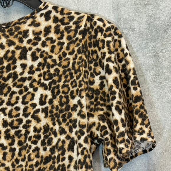 19 COOPER Women's Brown Overflow Leopard Print Surplice Wide Leg Jumpsuit SZ M - Picture 7 of 14